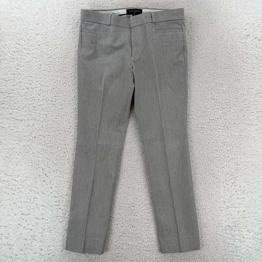 Banana Republic Dress Pants Womens 4 Gray Sloan Skinny Stretch Twill Work Office